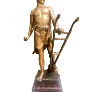 Antoine Bofill "The Worker" bronze sculpture of a man 53cm, early 20th century