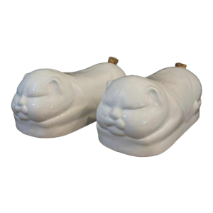 Pair of porcelain opium smoker's headrest cushions, China ca 1920