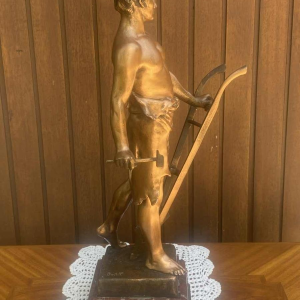 Antoine Bofill "The Worker" bronze sculpture of a man 53cm, early 20th century