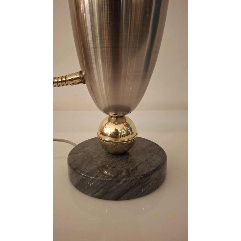 Arteluce, lampe à poser / de bureau, métal laqué, laiton & marbre, ca 1950