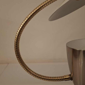 Arteluce, lampe à poser / de bureau, métal laqué, laiton & marbre, ca 1950