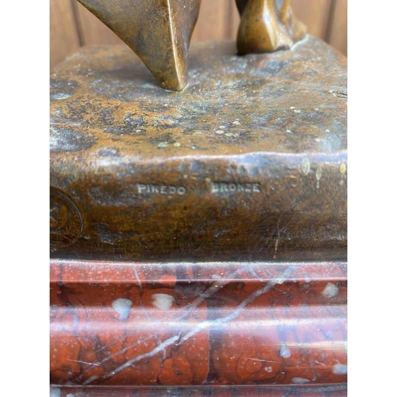 Antoine Bofill "De arbeider" bronzen sculptuur van een man 53cm, begin 20e eeuw