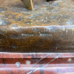 Antoine Bofill "De arbeider" bronzen sculptuur van een man 53cm, begin 20e eeuw