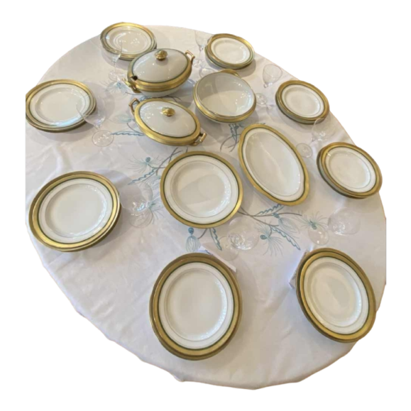 ROVINA EPINAL, dinner service 73 pieces gilded with fine gold