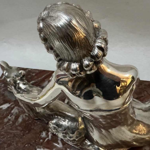 Secondo "Vrouw met windhond" brons Art Deco sculptuur