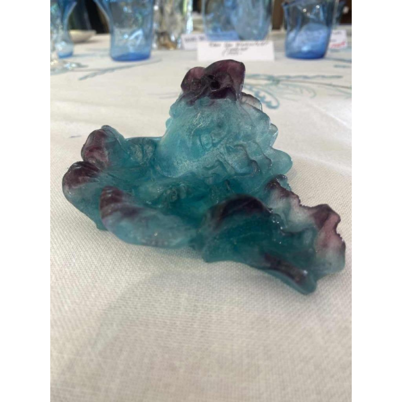 Vide-poche visage en pâte de verre signé Daum France