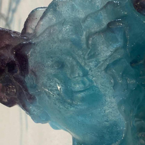 Vide-poche visage en pâte de verre signé Daum France