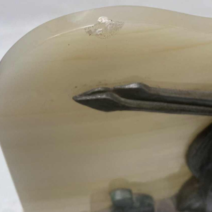 Art Deco bronze and onyx Africanist panel