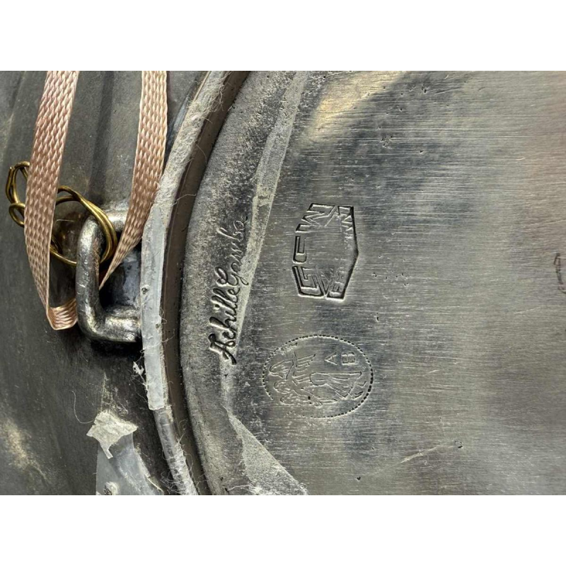 Achille Gamba, Art Nouveau pewter plate, ca 1900