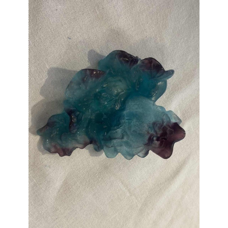 Abstract pâte-de-verre pocket organizer signed Daum France