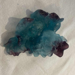 Abstract pâte-de-verre pocket organizer signed Daum France