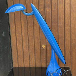 Isao Hosoe 'Heron' lampe à poser / de bureau, métal bleu, 1990s