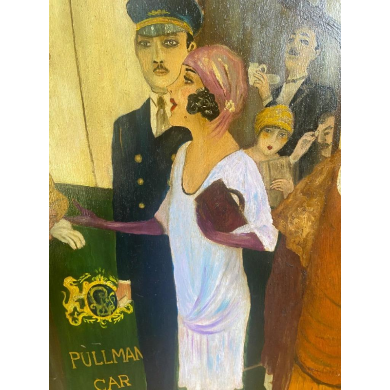 Marie Bauweraerts, étude de l'affiche "Compagnie des Wagons-lits" huile sur panneau