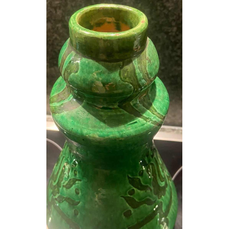 Art Nouveau earthenware vase, unique piece