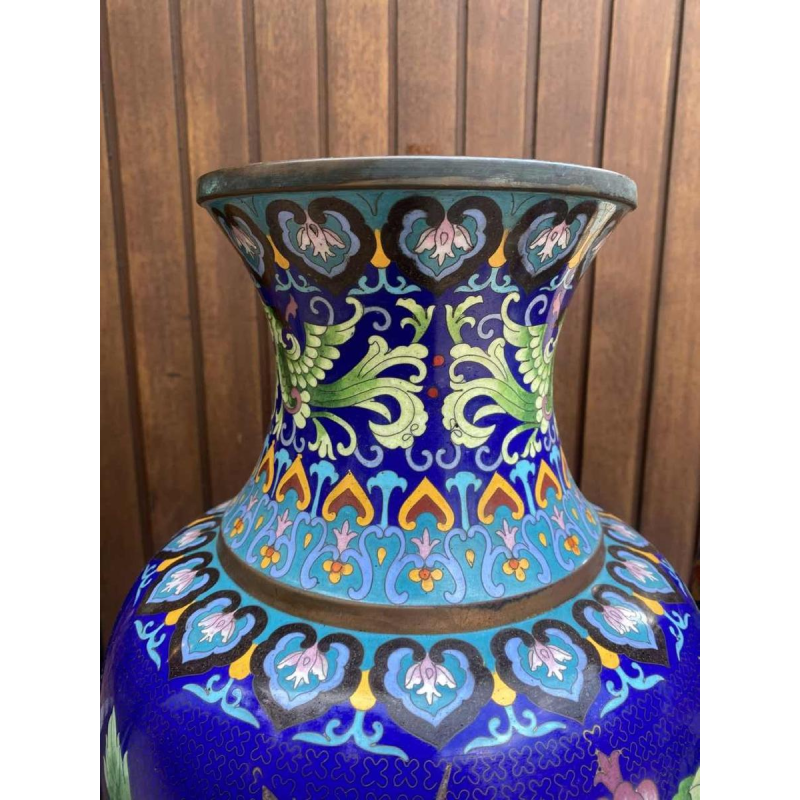Large pair of Chinese cloisonné vases 55cm in perfect condition, circa 1910