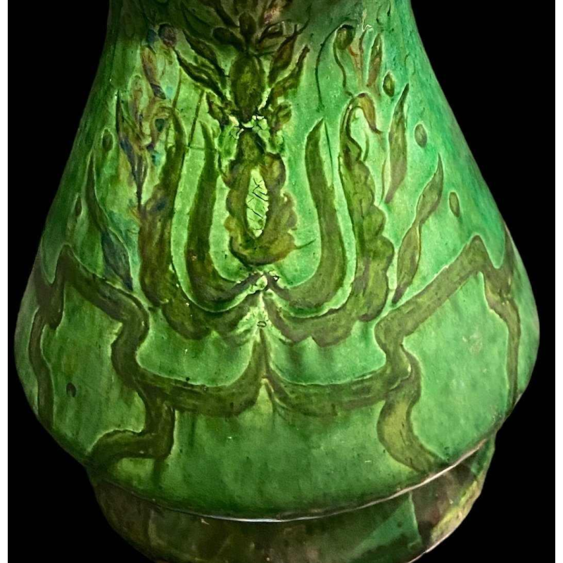 Art Nouveau earthenware vase, unique piece