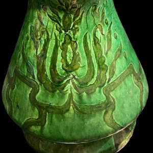 Art Nouveau earthenware vase, unique piece