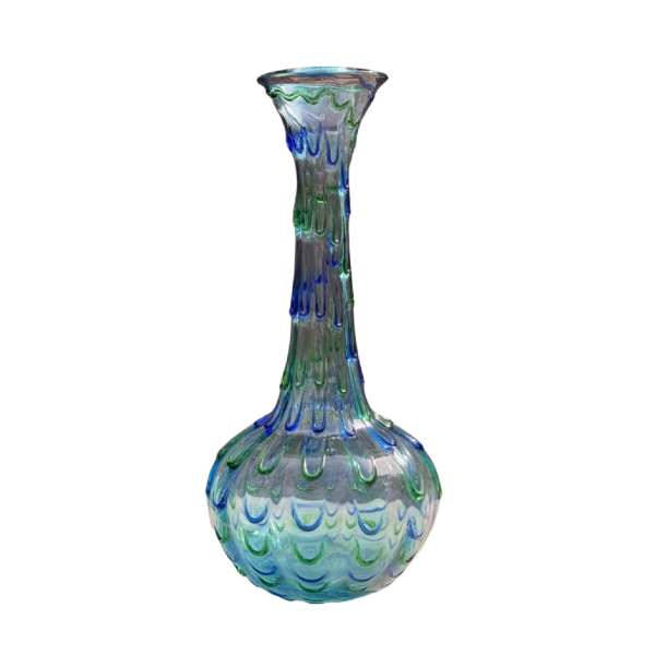 Murano, grand vase bleu / vert vintage 'Goutte d'eau' ca 1960