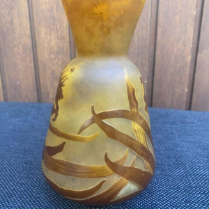 Emile Gallé, Art Nouveau pâte de verre vase with lily design, ca 1900