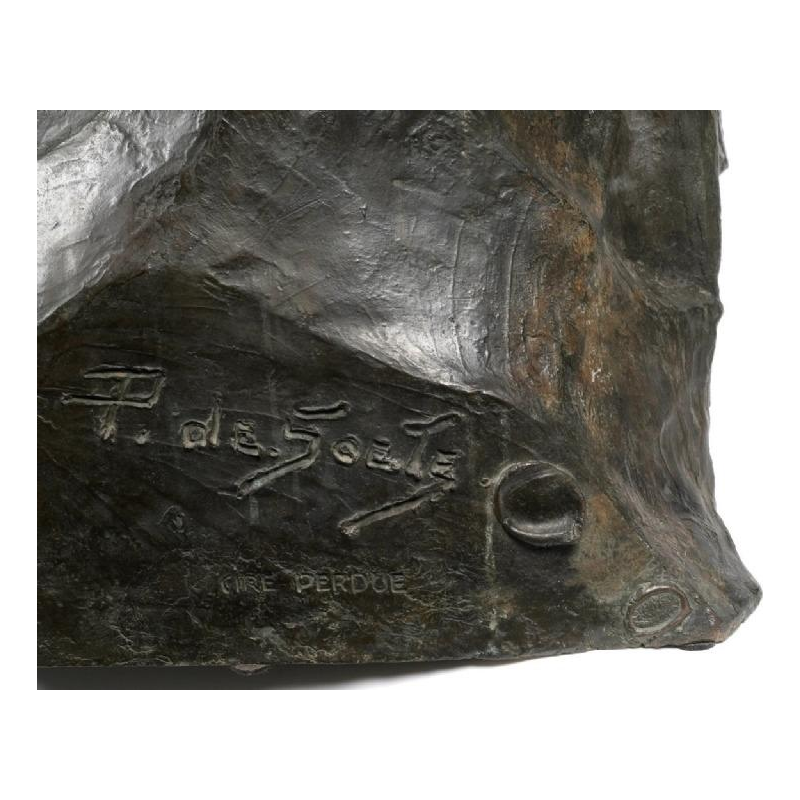 Pierre De Soete Lawyer Jules Destrée sculpture / bust in bronze, ca 1930