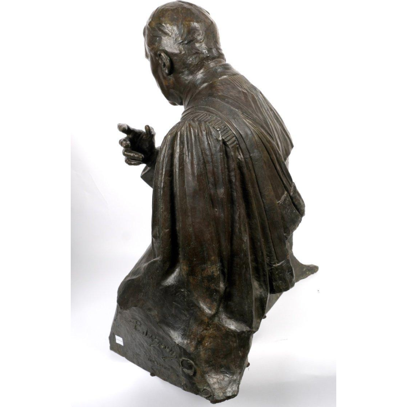 Pierre De Soete "Avocat Jules Destrée" sculpture / buste en bronze, ca 1930