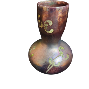 iridescent earthenware vase signed Gaziello Vallauris