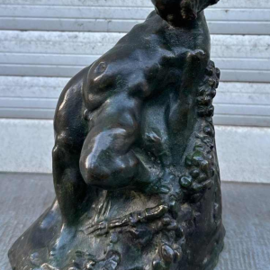 L. Place "Bacchus" small bronze sculpture signed, belgian school