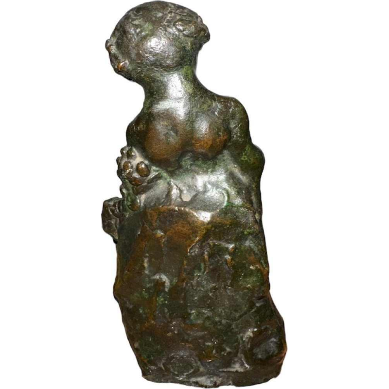 L. Place "Bacchus" petite sculpture en bronze signée, école belge