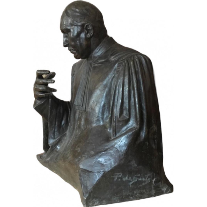 Pierre De Soete "Avocat Jules Destrée" sculpture / buste en bronze, ca 1930