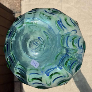 Murano, grand vase bleu / vert vintage 'Goutte d'eau' ca 1960