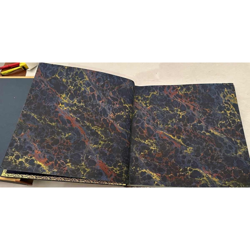 Art Deco photo album, leather and brass