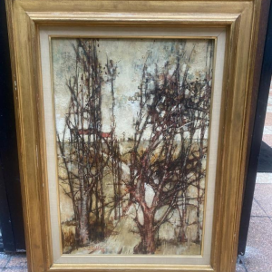 Painting by Michel De Gallard oil on canvas 1950s landscape