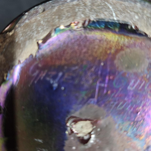 iridescent earthenware vase signed Gaziello Vallauris