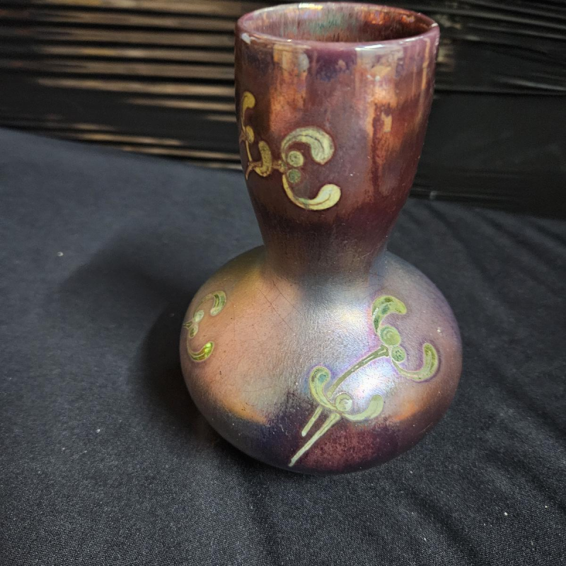 vase en faïence irisée signé Gaziello Vallauris