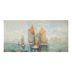 Marcel Catelein, marineschilderij, olieverf op doek, gesigneerd 1920