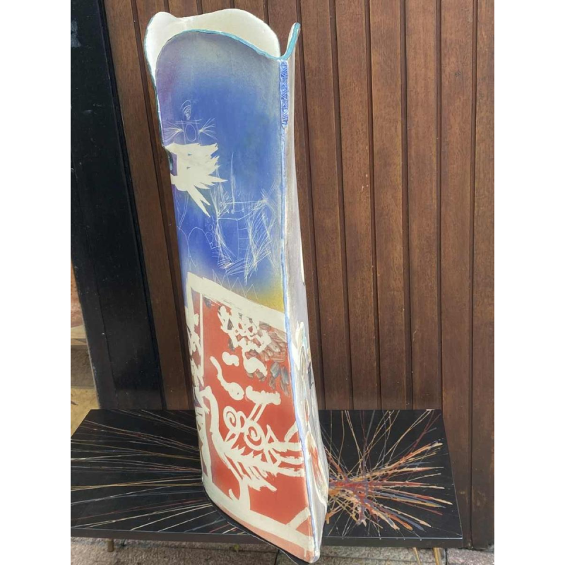 Gilbert Portanier, large terracotta vase signed and dated 1998