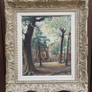 André Fau Montmartre schilderij olieverf op doek