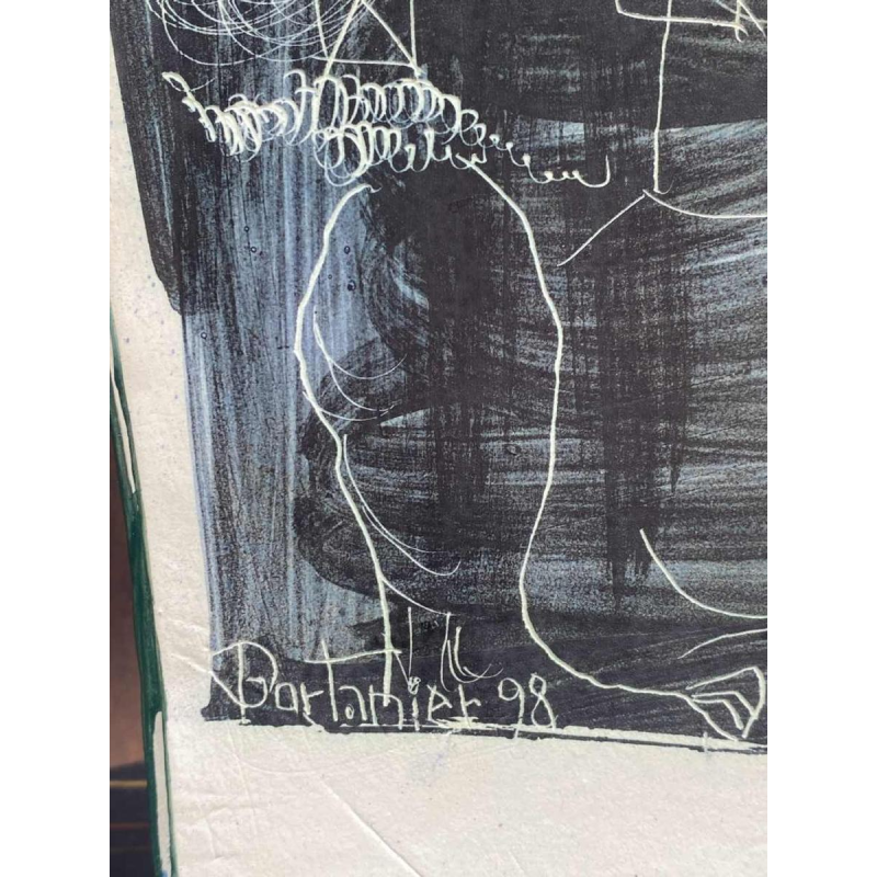 Gilbert Portanier, important vase en terre cuite signé daté 1998