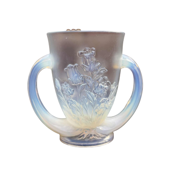 Verlys, vase Art Déco en verre opalescent pressé moulé, ca 1930