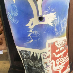 Gilbert Portanier, important vase en terre cuite signé daté 1998