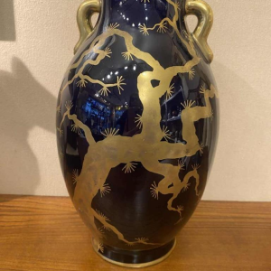 Grand vase en céramique signé Gustave Asch 1900 Art Nouveau, japonisant