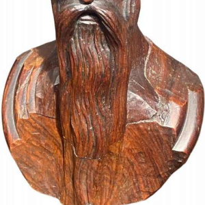 Marcel Wolfers "Tête de sage chinois", sculpture en bois