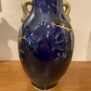 Large ceramic vase signed Gustave Asch 1900 Art Nouveau, Japanese style