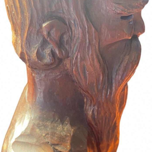 Marcel Wolfers "Tête de sage chinois", sculpture en bois