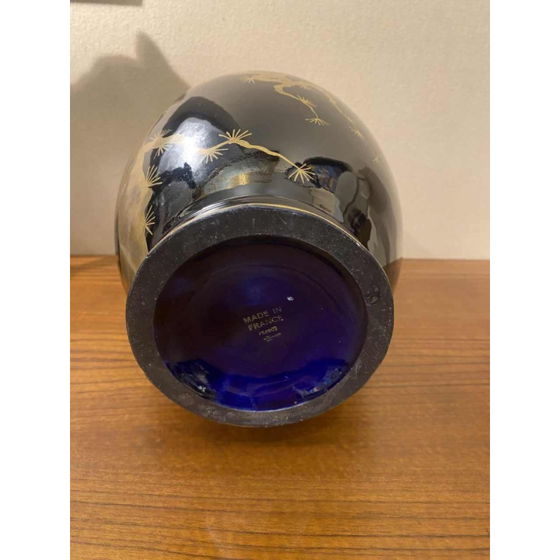 Large ceramic vase signed Gustave Asch 1900 Art Nouveau, Japanese style