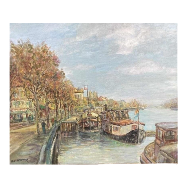 Schilderij A.G Korovine "Les Quais de Seine à Paris" olieverf op doek