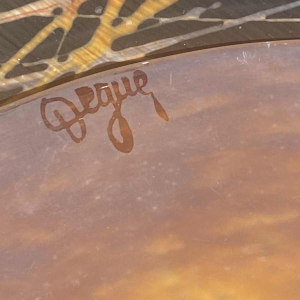 David Guéron dit Degué, signed Art Deco ceiling light, pâte de verre, ca 1920