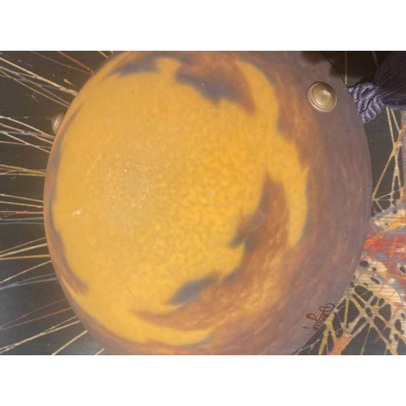 David Guéron dit Degué, gesigneerde Art Deco plafondlamp, pâte de verre, ca 1920