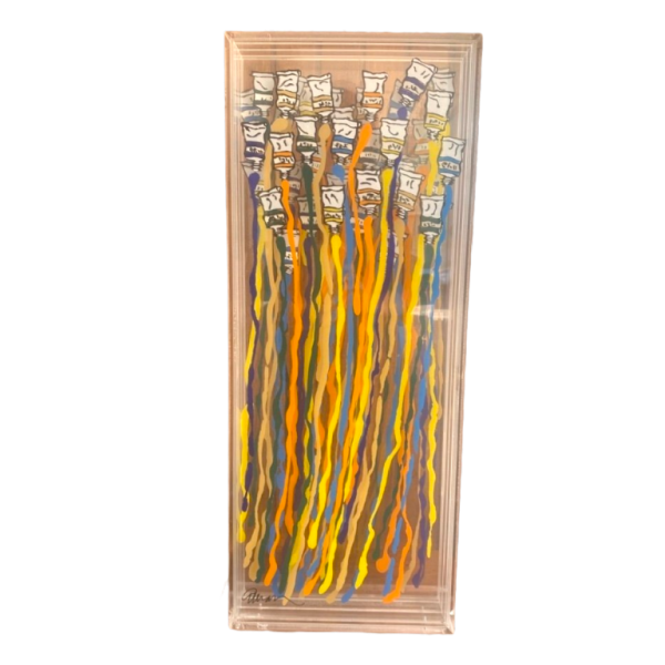 Arman zeefdruk op rechthoekig plexiglas