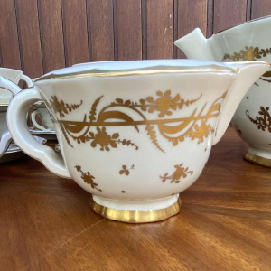 Haviland / Cambet, service à thé en porcelaine, doré à l'or fin, 12 personnes